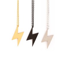 Simple Jewelry Stainless Steel Fashion Gold Shock Lighting Necklace